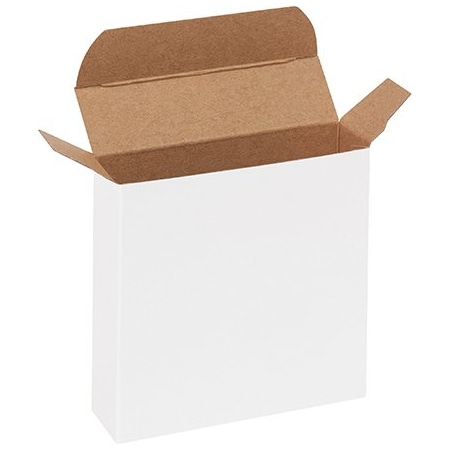 Bsc Preferred 3 5/8 x 1 x 3 5/8'' White Reverse Tuck Folding Cartons, 1000PK RTC33W